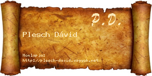 Plesch Dávid névjegykártya